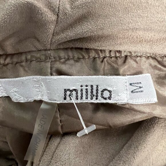 Miilla Womens Blazer Jacket Khaki Stone Buttons Ruched Casual Suit Solid M - Picture 10 of 11